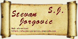 Stevan Jorgović vizit kartica